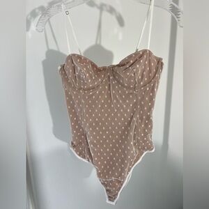 No Looking Back Polka Dot Mesh Bodysuit White Fox Boutique